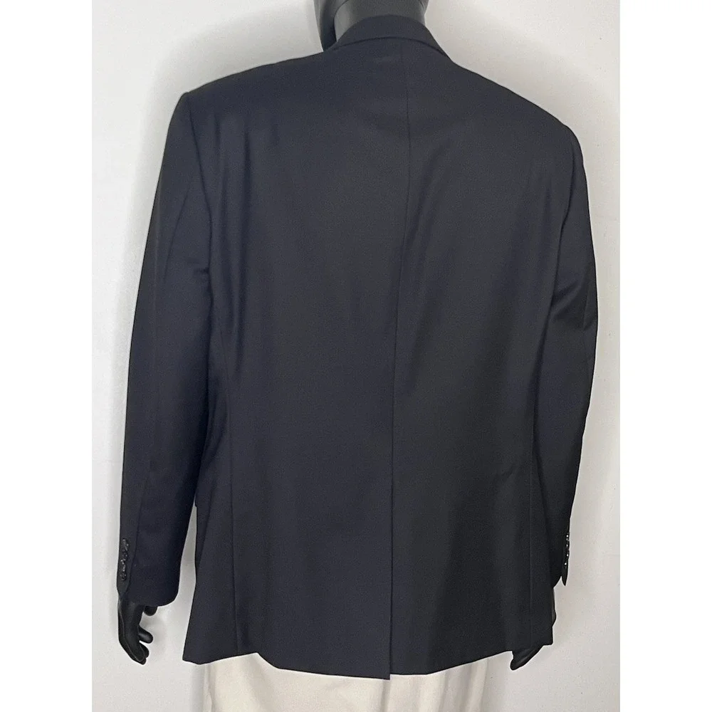 Lauren Ralph Lauren UltraFlex Black Suit Jacket Blazer 46R Wool Blend Great Cond